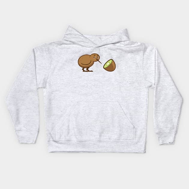 Kawaii Confused Kiwi Kids Hoodie by Food in a Can